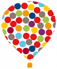 Das Logo für Inklusion in Form eines Heißluftballons